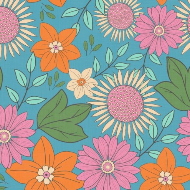 Picture of Fabric Petal Power Retro Flora